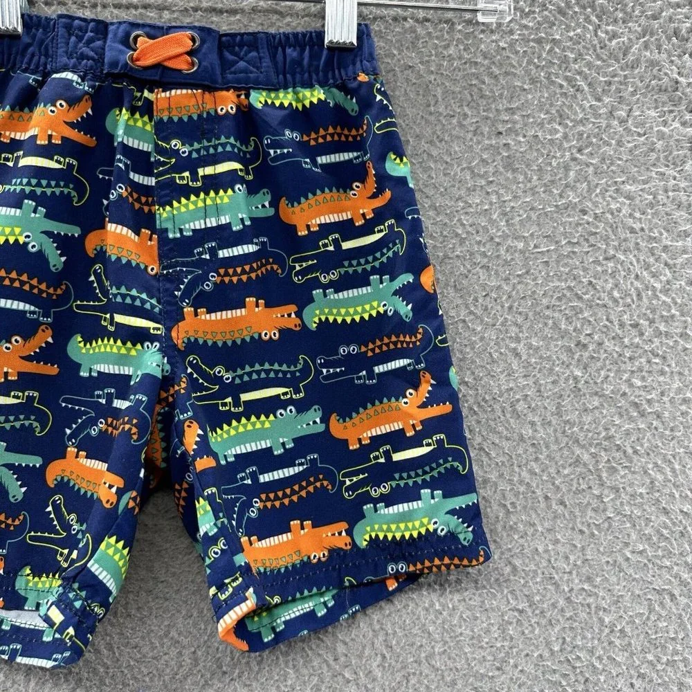 Quad‎ Seven Swim Trunks Baby Boys 24 Months Blue Alligator Swim Shorts Size 24M